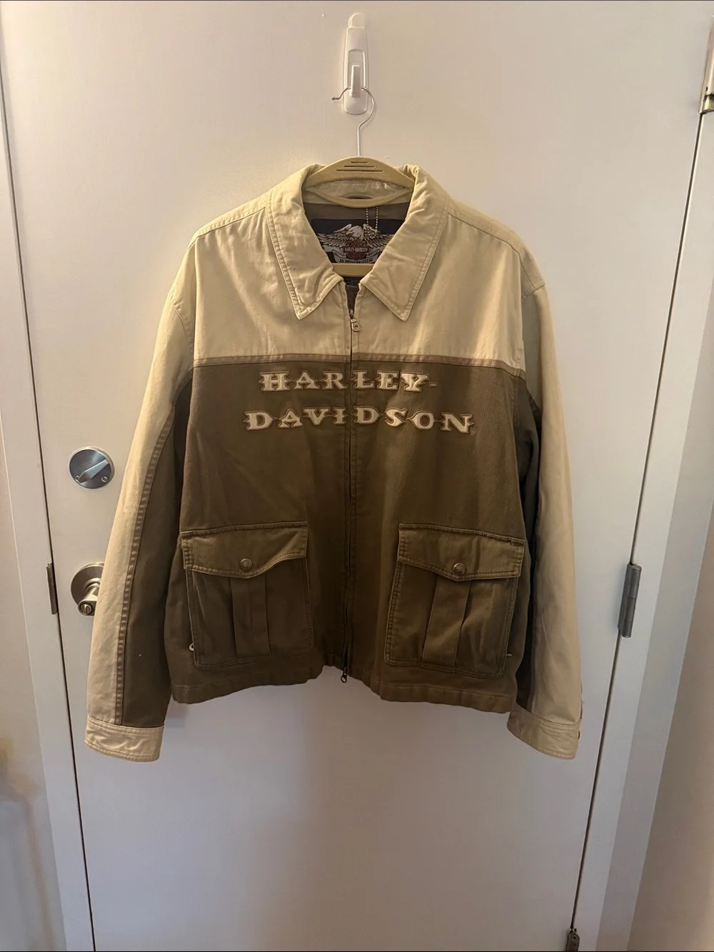 Harley-Davidson Two-Tone Cream and olive green Field Jacket